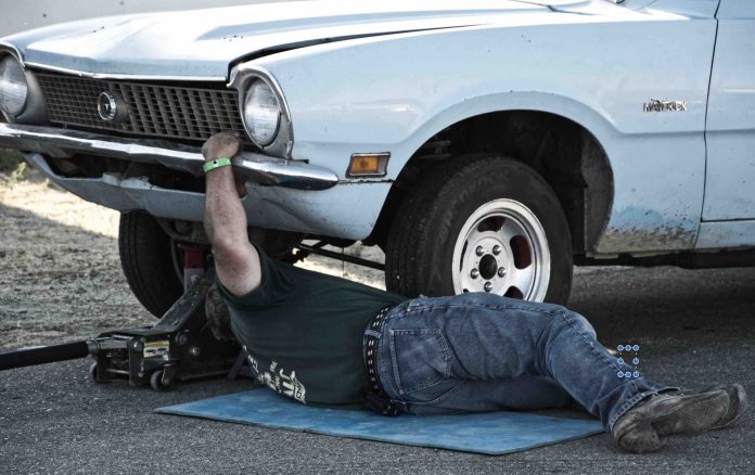 working under car